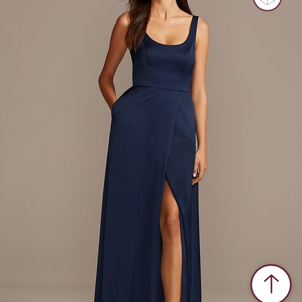 David’s Bridal Crepe-Back Satin Scoop Tank Dress